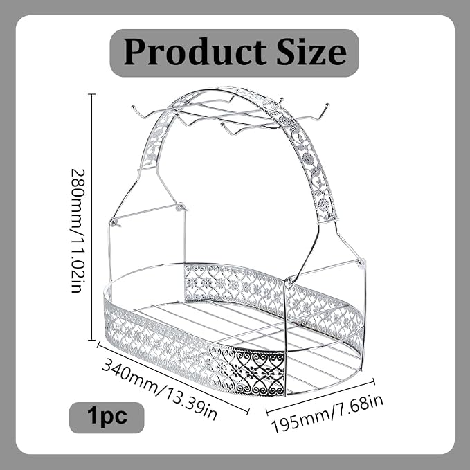 Mug Holder Coffee Cup Holder Stand Iron Coffee Cup Storage Basket Dishes - Image 2