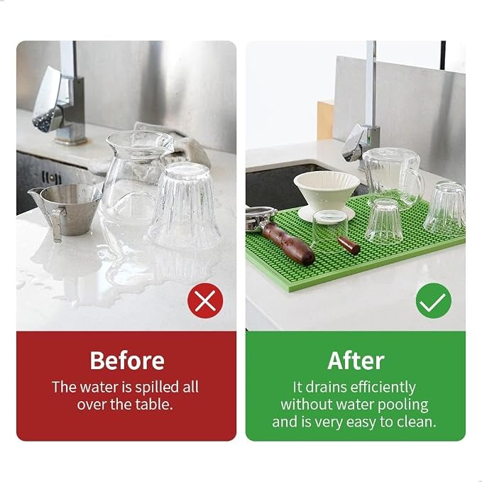watchget Green Silicone Coffee Bar Mat - Image 3