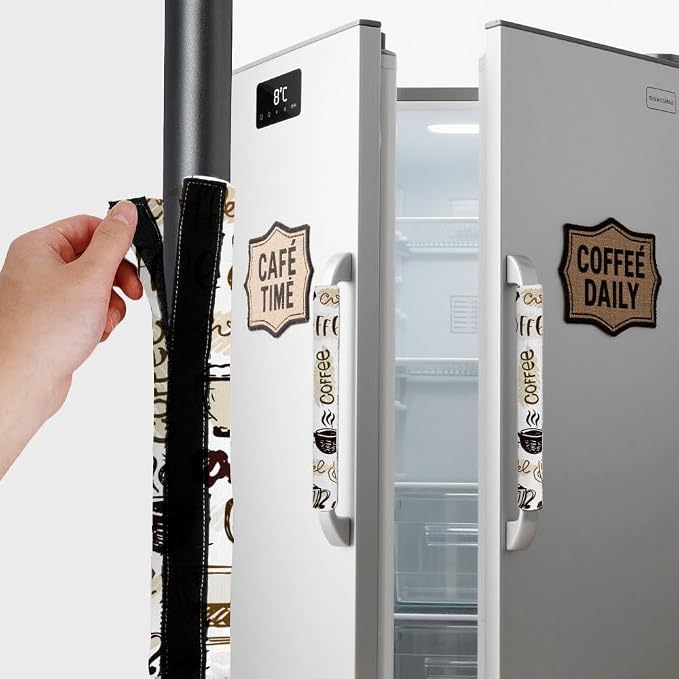 Retro Coffee Cup Refrigerator Door Handle Cover, Kitchen Decor Fridge Covers - Image 7