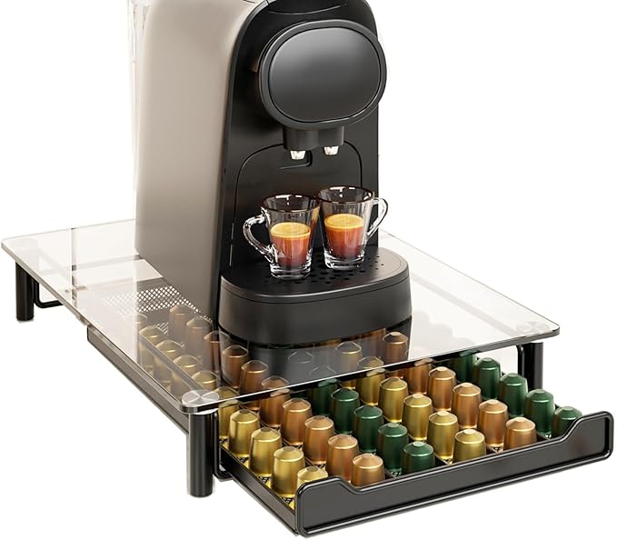 SEVENLINE Crystal Tempered Glass Coffee Pod Storage Drawer Compatible by Unknown
