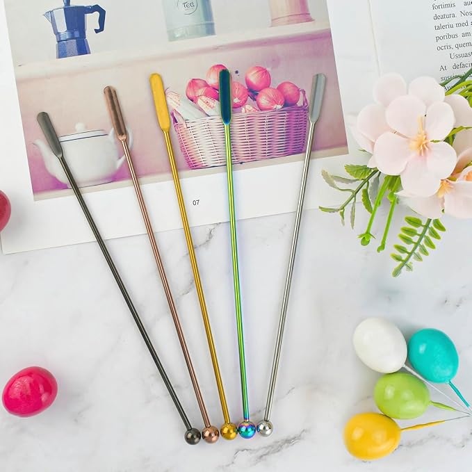 Coffee Stick Stainless Steel Swizzle Stick Reusable Metal Stir Sticks Cocktail - Image 7