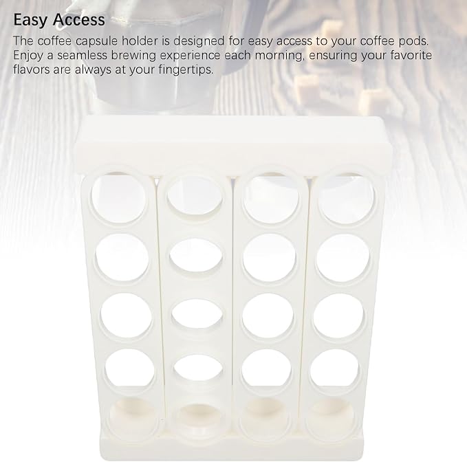 Coffee Pods Display Rack, 24.5x32x4.2cm / 9.6x12.6x1.7in 20 Pots Wall Mountable - Image 7