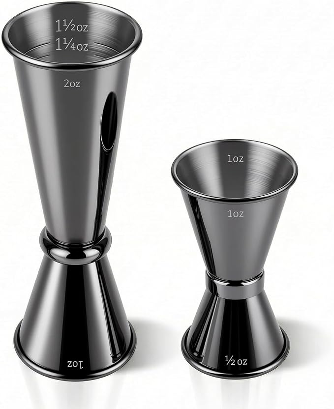2-Pack Stainless Steel Cocktail Jiggers – Japanese Style Double Measuring Cups by Unknown