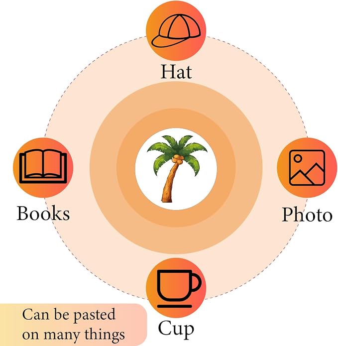 CREATCABIN 128Pcs Coconut Tree Stickers - Image 6
