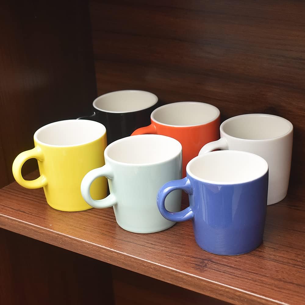 homEdge Mini Procelain Espresso Cup, 4 Ounces / 120 ml Tiny Coffee Mugs Ceramic Demitasse for Espresso, Tea- Set of 6, Assorted Color