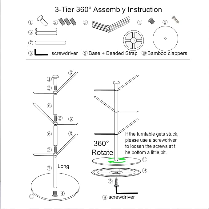 360° Rotating Mug Tree, 6 Hooks Upgraded Stable Metal Mug Holder, Bamboo Base - Image 6