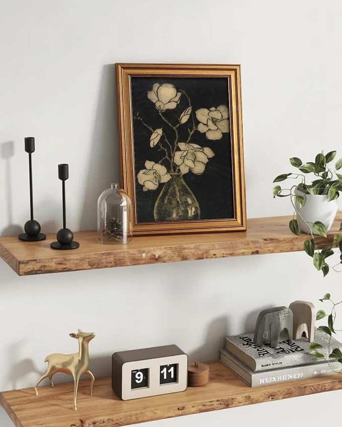 ARPEOTCY Gold Framed Canvas Wall Art, 12x16 Inch Vintage Botanical Floral Still - Image 2