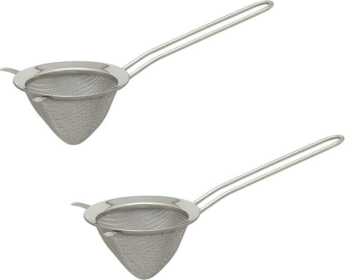 HIC Kitchen Double-Ear Conical Tea Strainer, 18/8 Stainless Steel, by HIC