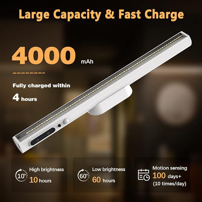 Battery Powered Operated Wall Strip Lights, Motion Sensor LED Light Bar Indoor - Image 3