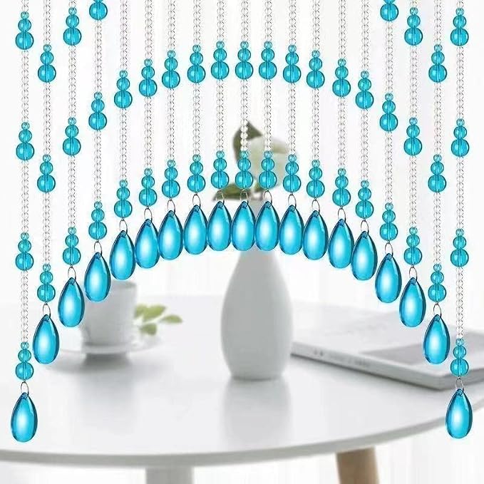 Crystal Beaded Curtain for Doorways, Hanging Glass Door Beads Curtains for by Rekelola