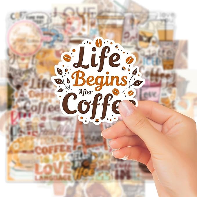 100PCS Coffee Stickers – Cute Coffee Quotes, Coffee Lover & Aesthetic Cafe - Image 4