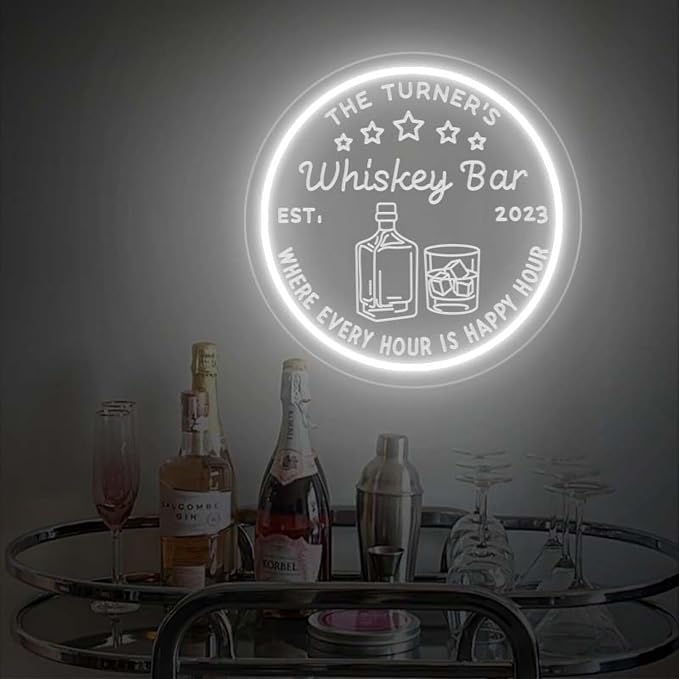 Custom Name Bar Neon Sign Dimmable Open LED Neon Light Wall Decor Beer Whiskey - Image 2