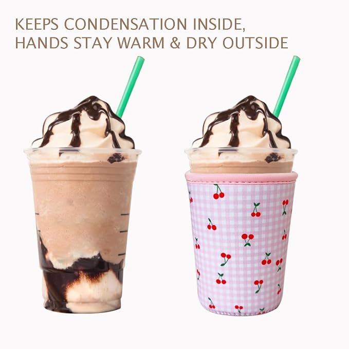 Reusable Insulated Neoprene Iced Coffee Cup Sleeve, Durable Drink Sleeve - Image 6