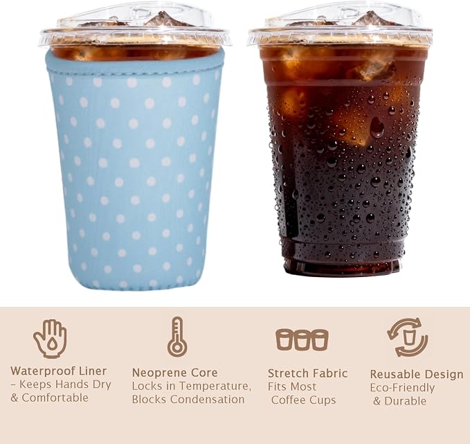 Reusable Insulated Sleeve for Iced Coffee Cup, Beverage Holder for Iced Coffee - Image 6