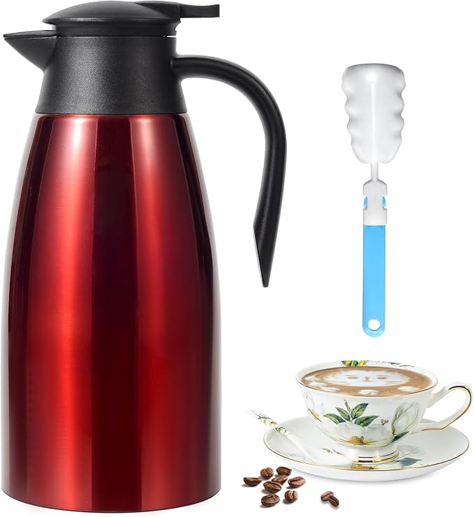 70 Oz Updated Insulated Stainless Steel Carafe, Double Walled Vacuum Coffee by Dumfoin