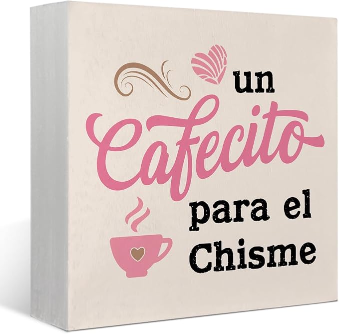 Funny Coffee Kitchen Signs, Farmhouse un Cafecito Para el Chisme, Spanish by FLVGEArtDecor