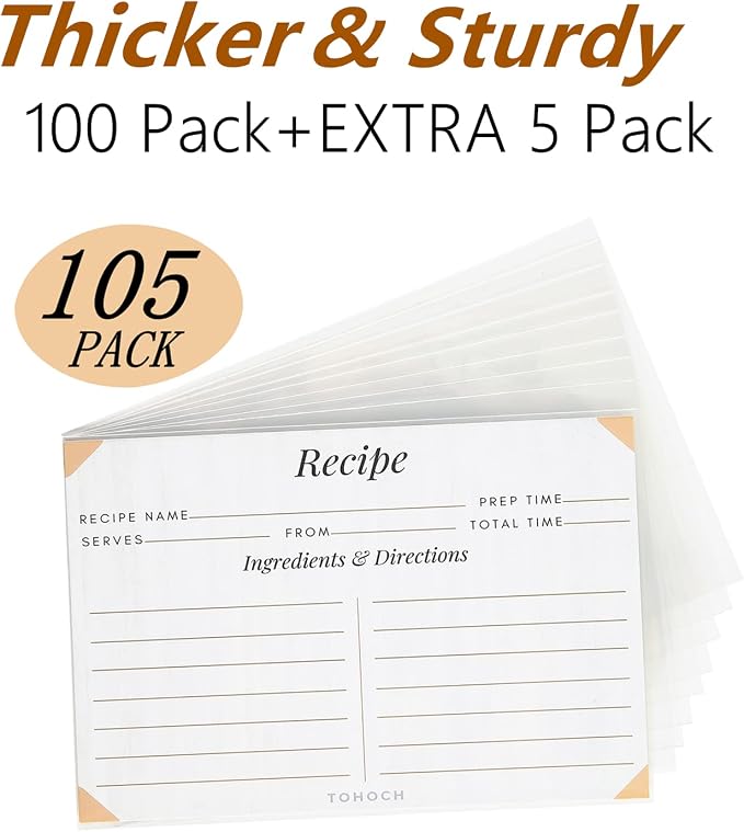 4x6 Recipe Card Protectors, 105 PACK Thick Recipe Card Covers Clear - Image 4