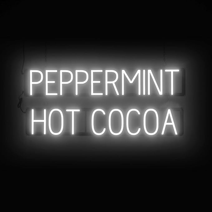 SpellBrite PEPPERMINT HOT COCOA Sign | Coffee Drink-Related Sign by SpellBrite