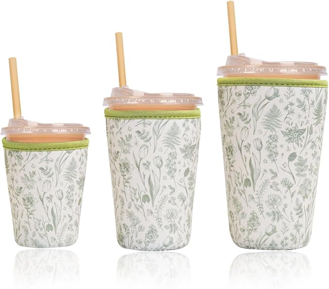 Reusable Insulated Sleeve for Iced Coffee Cup, Beverage Holder for Iced Coffee by Unknown