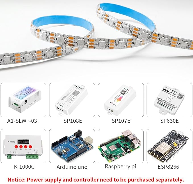WS2812B IC RGB 5050SMD ECO Individual Addressable LED Strip Light, 16.4FT - Image 3