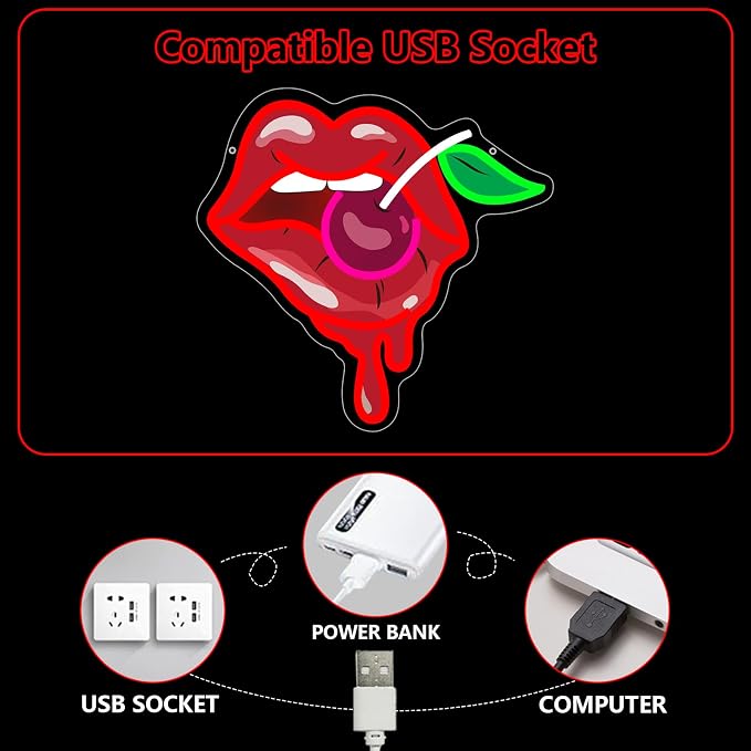 Lips Tongue Neon Sign, Lips Led Neon Light Signs - Image 4
