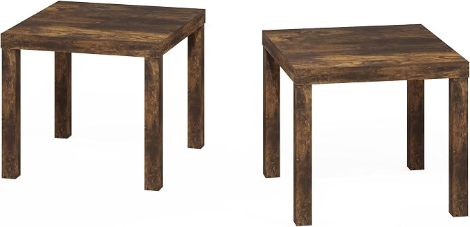 Furinno Classic Side Table Set of 2, Square Modern End Table - Image 6
