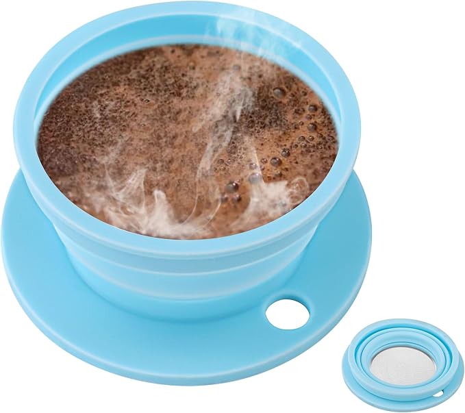 Collapsible Pour Over Coffee Dripper Single Cup, Paperless Travel Pour Over by VVGCS
