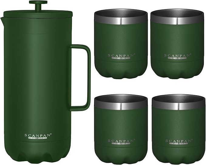 Scanpan TO GO French Press Coffee Maker 1.0L + 4 Vacuum Cups 250 mL by Scanpan