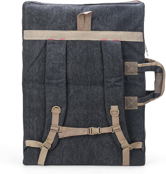 TRANSON Art Portfolio Case Artist Backpack Canvas Bag Large 26” x 19.5” - Image 5