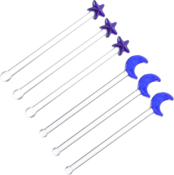 Cabilock 6Pcs Glass Swizzle Sticks, Stirrers by cabilock