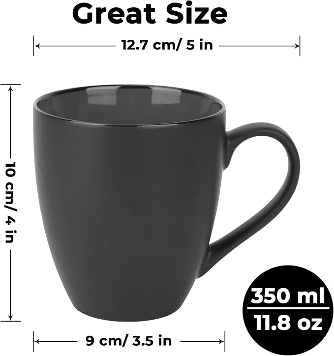 MIAMIO - Set of 6 Stoneware Coffee Mugs 12 Ounce/Cup Set - Le Papillon - Image 6