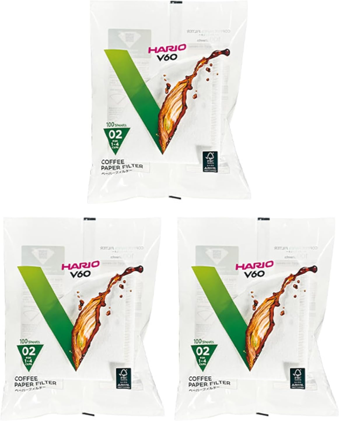 Hario 3x100 Filters for Coffee Machines American White Book, Import from Japan
