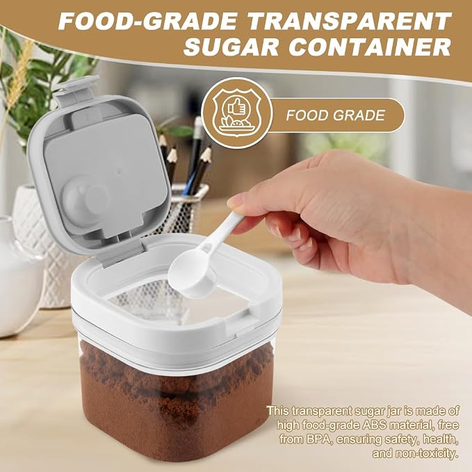 Brown Sugar Container with Spoon and Brown Sugar Keeper Disc, 800ml Brow-n - Image 5