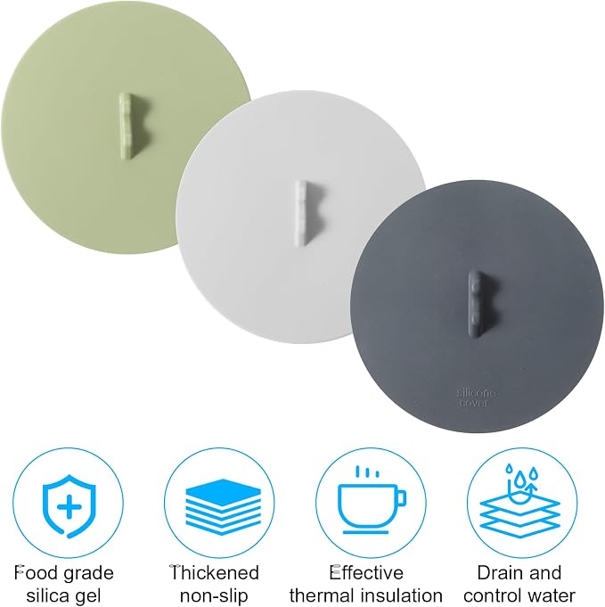 Ymapinc Silicone Lids for Cups, Silicone Cup Covers, Colored Universal Cup Lids - Image 3