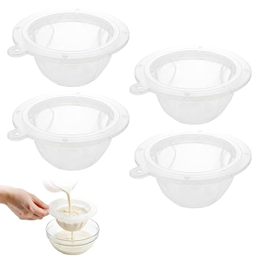 4 Pack Food-Grade Plastic Strainers, Filter Juice by Moukiween