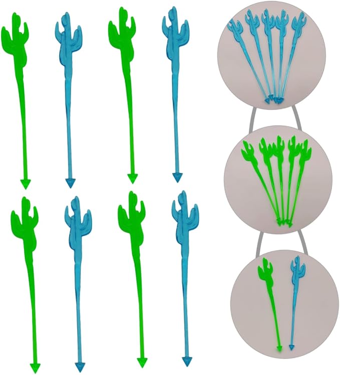 DECHOUS Cactus Design Cocktail Swizzle Sticks 40pcs Disposable Drink Stir Sticks - Image 5