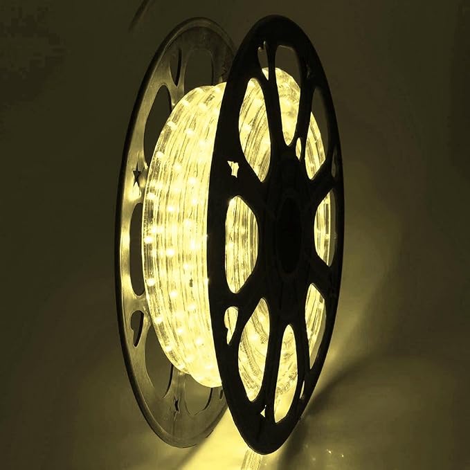 DELight AC 110-120V Waterproof IP65 50ft Crystal 3000K Warm White 540 LED Rope by DELight