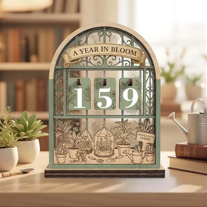 Personalized Book Read Tracker, Wooden Books Read This Year Counter, Reading by Unknown