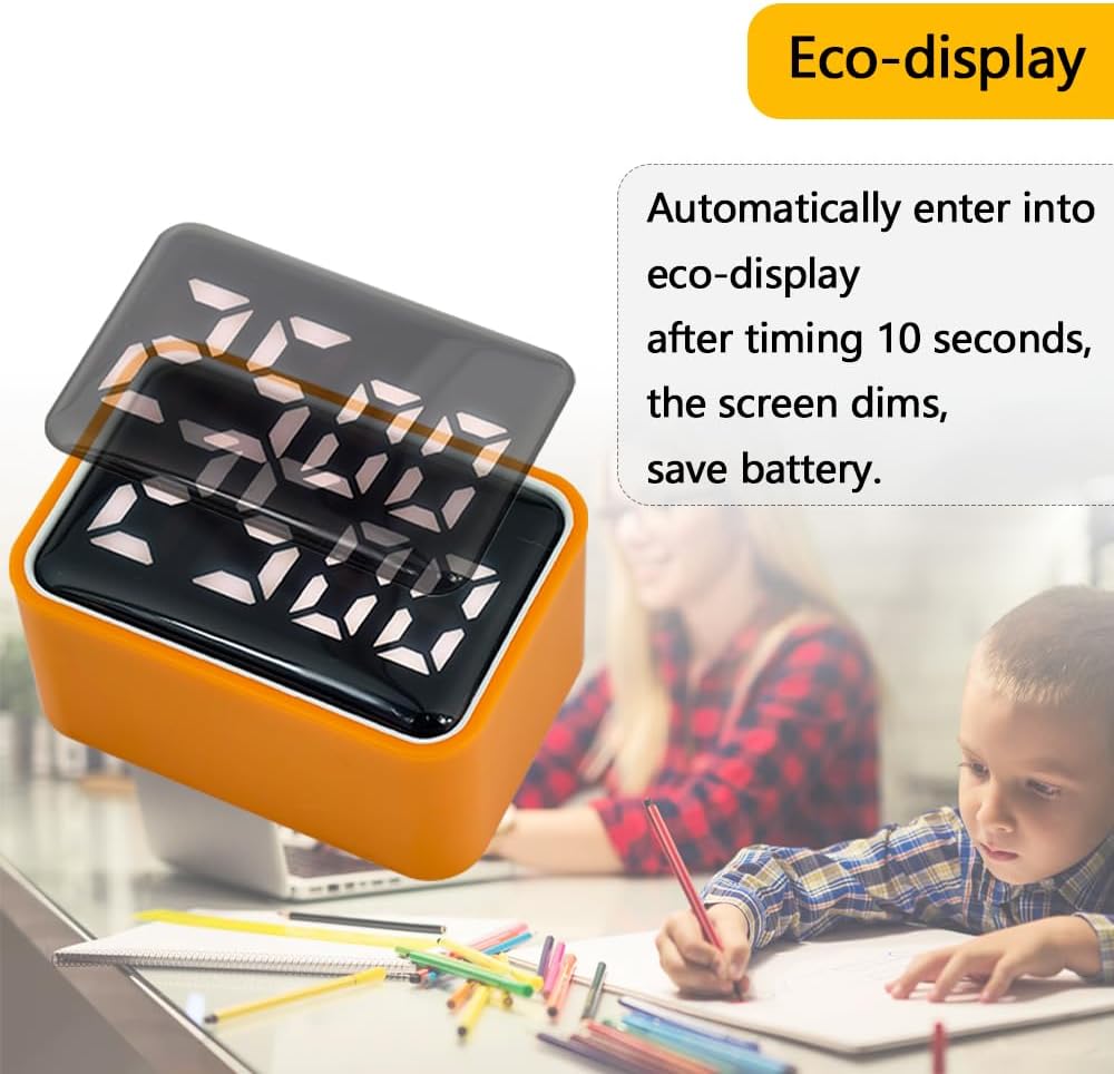 Digital Mini LED Timer, Rechargeable LED Countdown/Up Timer, 3 Pre-Set Memory Time Loud Alarm ON/Off Function, Ideal for Homework, Classroom, Office, Cooking, Kids Students (Blue)