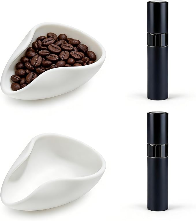4 Pack Silicone Coffee Bean Dosing Cup + Spray Bottle Set, Espresso Accessories by Realand