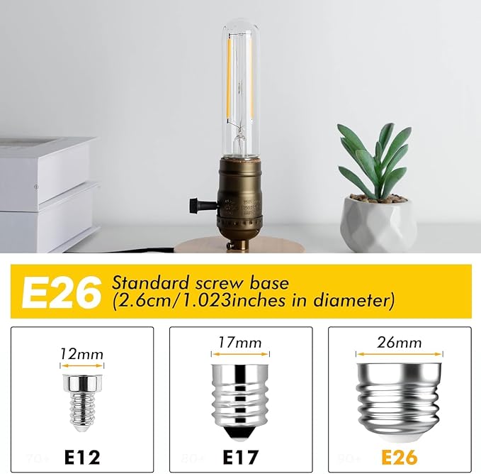 4W Tubular Light Bulbs, E26 T10 LED Bulbs Equvialent to 40Watt Type T Bulbs - Image 7