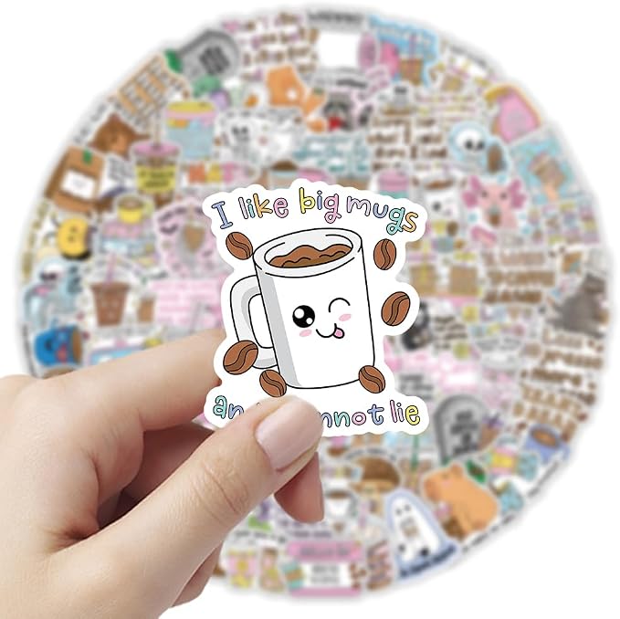 110Pcs Funny Coffee Stickers, Waterproof Vinyl Stickers - Image 5