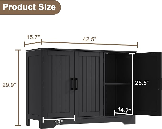 ChooChoo Modern Sideboard Buffet Cabinet, Coffee Bar Storage Cabinet - Image 3
