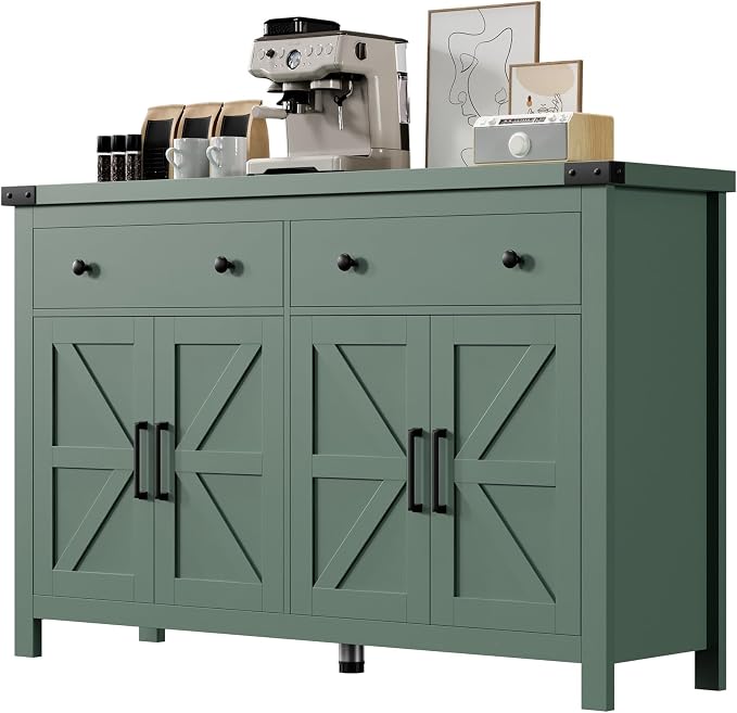 VVFLU Buffet Cabinet with Storage Farmhouse with 4 Doors and 2 Drawers by VVFLU