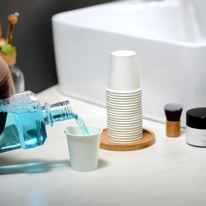 MOUMOULIFE Disposable Paper Coffee Cups 3 oz 300 Count, Bathroom Cups, - Image 5