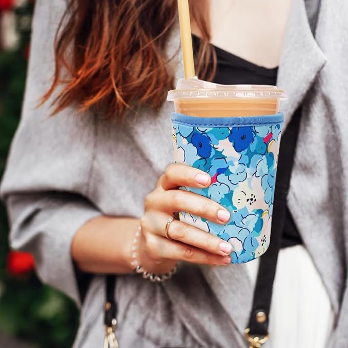 Reusable Insulated Neoprene Iced Coffee Cup Sleeve, Durable Drink Sleeve - Image 2