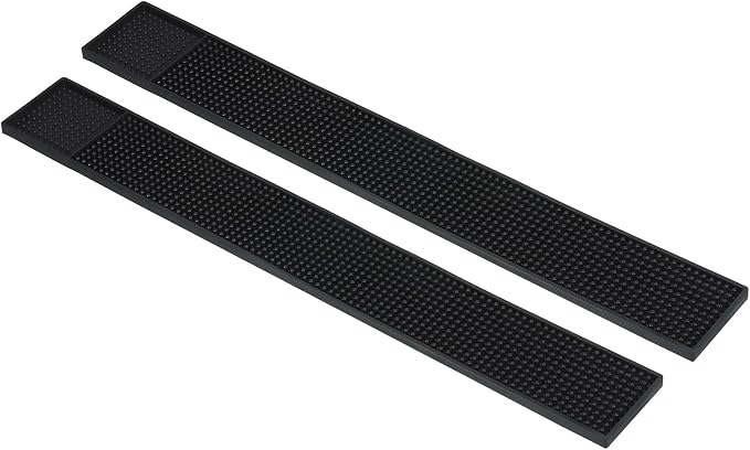 PATIKIL 23.6" x 3" x 0.5" PVC Bar Mats, 2 Pack Non-Slip Bar Service Cup Mat by PATIKIL
