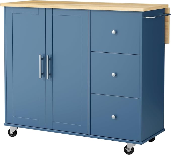 JY QAQA 40" Kitchen Island Cart Furniture cart on Wheels Rolling Portable - Image 7