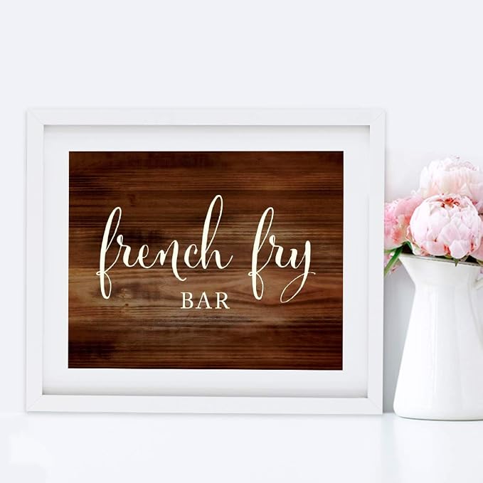 Andaz Press Wedding Party Signs, Rustic Wood Print, 8.5x11-inch, French Fry - Image 4