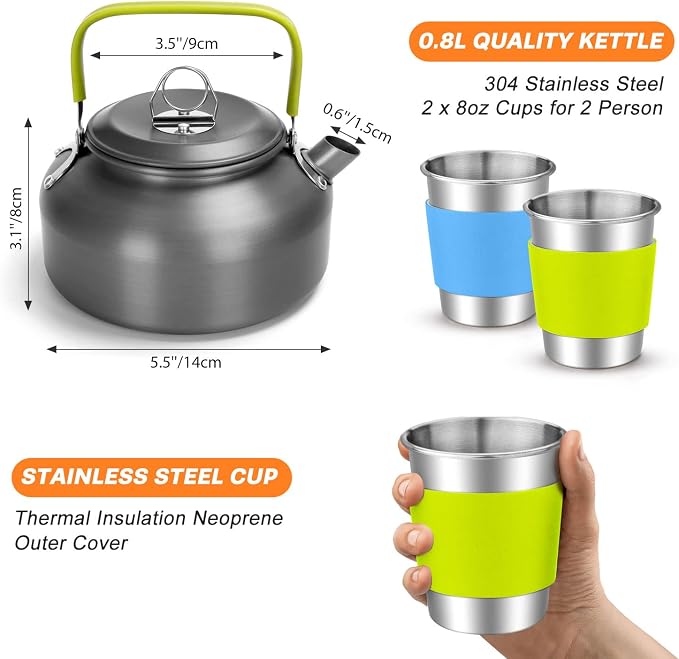 Odoland 16pcs Camping Cookware Set - Image 3